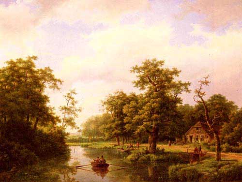 Painting Code#2647-Koekkoek, Marianus Adrianus(Holland): On The Maas
