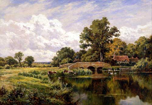 Painting Code#2662-Henry Parker - The River Loddon, Near Basing, Hants