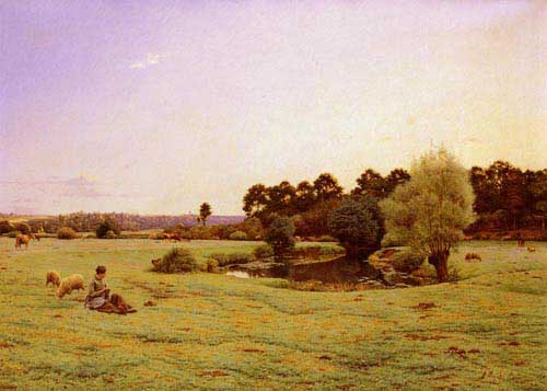 Painting Code#2705-Monchablon, Jean Ferdinand(France): The Pasture