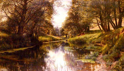 Painting Code#2713-Monsted, Peder Mork(Denmark): A Winding Stream In Summer