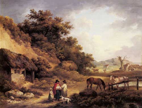 Painting Code#2726-Morland, George(England): Wayside Gossips