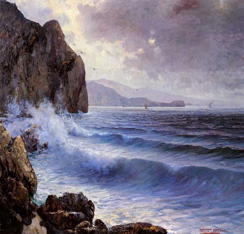 Painting Code#2772-Pratella, Paolo(Italy): A Rocky Coast