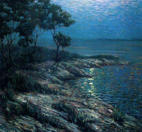 Painting Code#2789-Harry Leslie Hoffman - Dancing Reflections Connecticut Coast