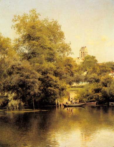 Painting Code#2797-Sanchez-Perrier, Emilio(Spain): L'Oise sur Auvers