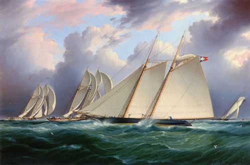 Painting Code#2825-James E. Buttersworth - Yacht 'Orion'