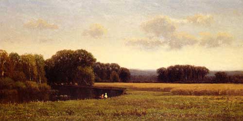 Painting Code#2879-James Renwick Brevoort - Late Summer Fishing