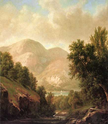 Painting Code#2898-William Mason Brown - The Winding Stream