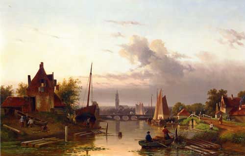 Painting Code#2931-Leickert, Charles Henri - Near Haarlem