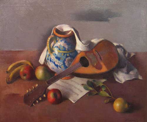 Painting Code#3027-ROBERT BRACKMAN: Musical Tabletop
