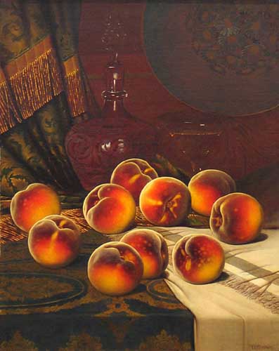 Painting Code#3030-William Mason Brown - Still Life with Peaches