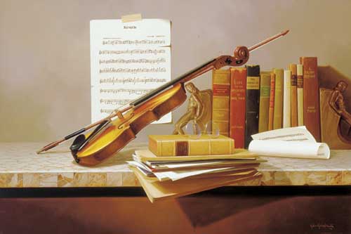 Painting Code#3291-Rino Gonzalez: Janina's Violin  
