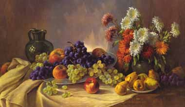 Painting Code#3324-E.Kruger - Still Life with Fruit