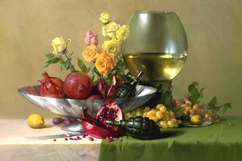 Painting Code#3513-Hamsterfly - Pomegranate Still Life