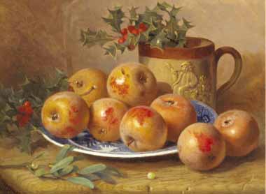 Painting Code#3734-Stannard, Eloise Harriet - Christmas Still Life