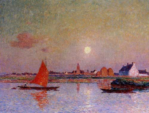 Painting Code#40006-Ferdinand du Puigaudeau: The Return of the Sailboat