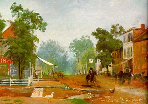 Painting Code#40106-Buchser, Frank: Village Street in Woodstock, Virginia