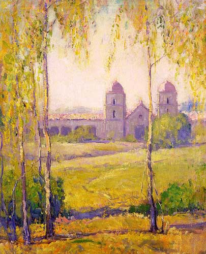 Painting Code#40117-Gilbert, Arthur Hill(USA): Santa Barbara Mission