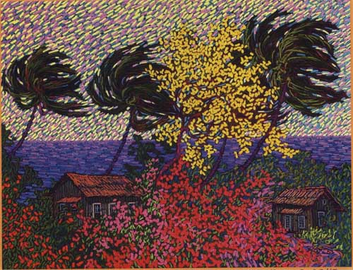 Painting Code#40132-Hoyle, James: Hanapepe Bay and Gold Tree