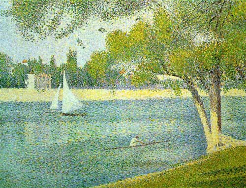 Painting Code#40143-Seurat, Georges: The Siene at La Grande Jatte, Spring