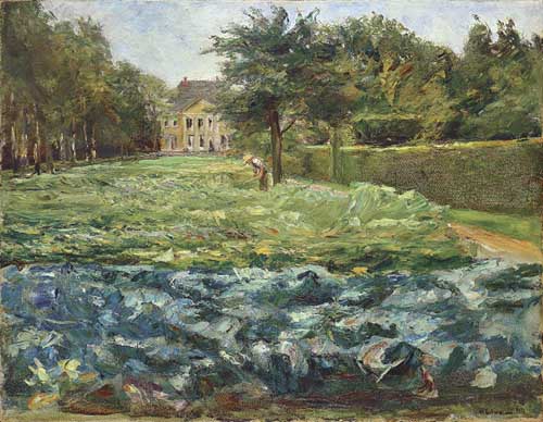 Painting Code#40204-Max Liebermann(1847-1935, German): Kohlfeld im Wannseegarten