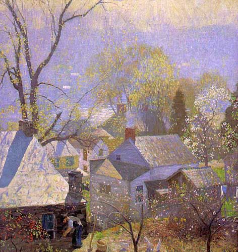 Painting Code#40255-Garber, Daniel: Springtime in the Village