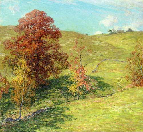 Painting Code#40296-Willard Leroy Metcalf - The Red Oak