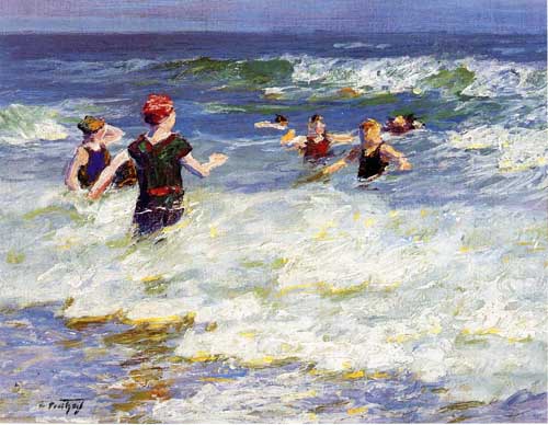 Painting Code#40297-Potthast, Edward(USA): In the Surf