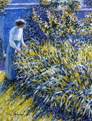 Painting Code#40323-Louis Ritman  - Lady in a Garden