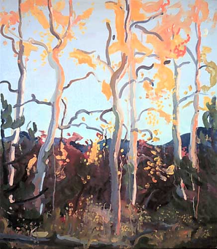 Painting Code#40342-Adele Alsop: Sun Setting Aspens 