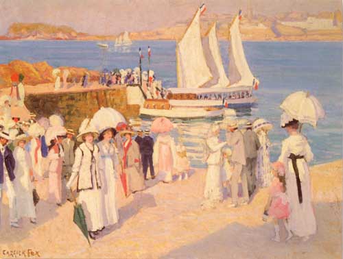 Painting Code#40393-Fox, Ethel Carrick: The Quay At Dinard