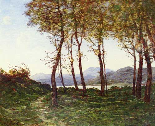 Painting Code#40411-Harpignies, Henri-Joseph(France): Environs De Menton, Le Royal 