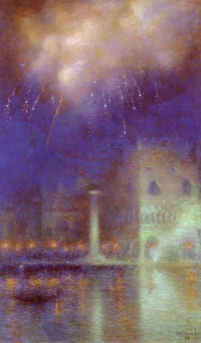 Painting Code#40432-Levy-Dhurmer, Lucien(France): Feu D'Artifice a Venise