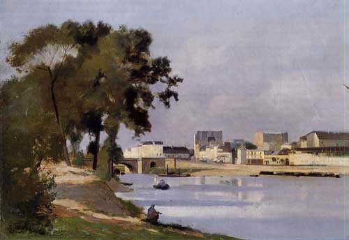 Painting Code#40488-Stanislas Lepine - View of Seine
