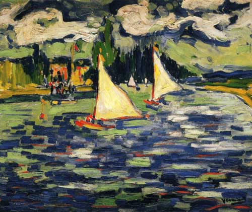 Painting Code#40495-Maurice de Vlaminck - Sailboats at Chatou