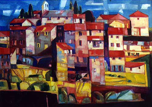 Painting Code#40671-France Village