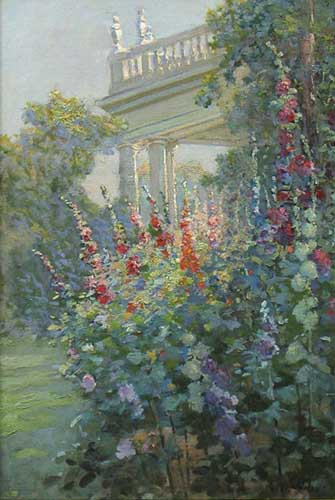 Painting Code#40672-Graves, Abbott Fuller(USA): Hollyhocks