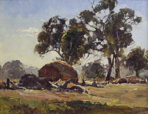 Painting Code#40697-Robert Johnson: Murrumbidgee Farm