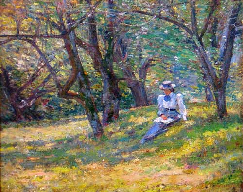 Painting Code#40703-Theodore Robinson: In The Orchard