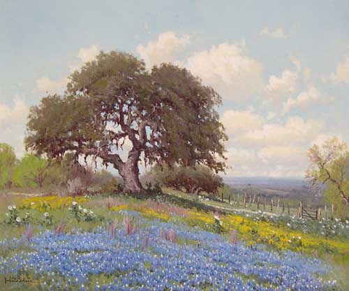 Painting Code#40767-Porfirio Salinas: Bluebonnet Landscape
