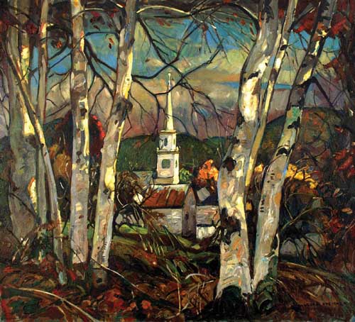 Painting Code#40780-William Lester Stevens: East Hampton Village