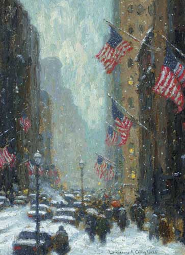 Painting Code#40783-LAURENCE A. CAMPBELL: 5th Avenue, New York City