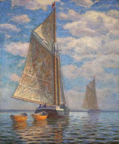 Painting Code#40811-JAMES GALE TYLER(USA): Schooner