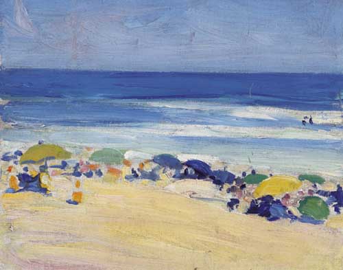 Painting Code#40813-BEATRICE WHITNEY VAN NESS(USA): Umbrellas at the Beach
