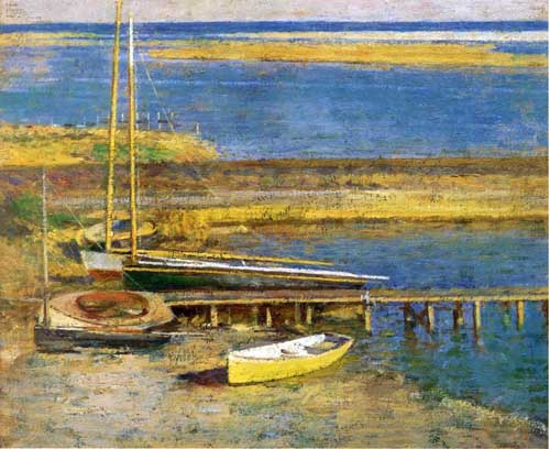 Painting Code#40883-Robinson, Theodore(USA): Boats at a Landing