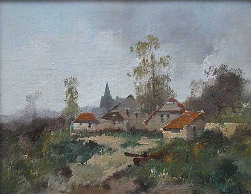 Painting Code#40905-Galien-Laloue, Eugene(France): Une Petite Ville en Normande
