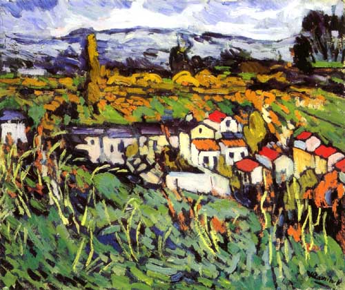 Painting Code#40937-Vlaminck, Maurice (France): La Colline a Bougival