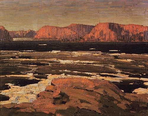 Painting Code#40972-Thomson, Tom(Canadian, 1877-1917): Petawawa Gorges (Early Spring)