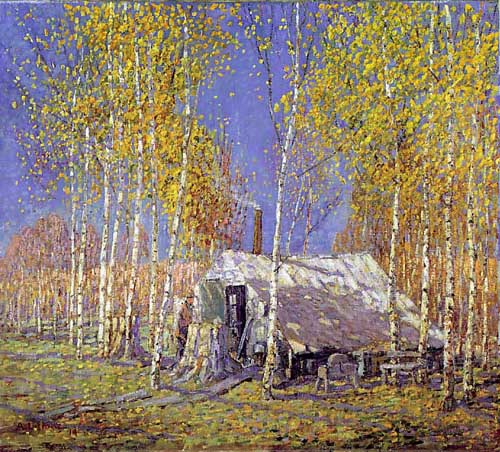 Painting Code#40990-Lismer, Arthur(Canadian, 1885-1969): The Guide's Home, Algonquin