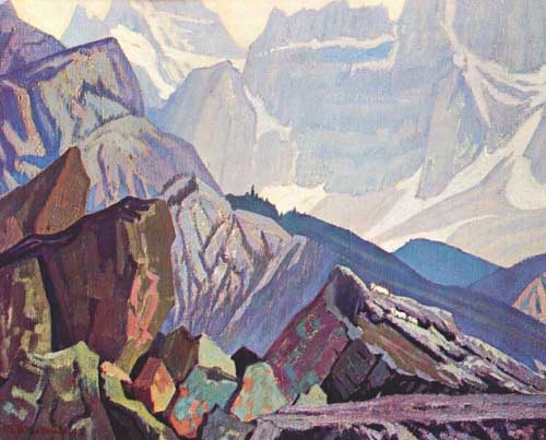 Painting Code#41013-J. E. H. MacDonald(Canadian, 1873-1932): Goat Range Rocky Mountains