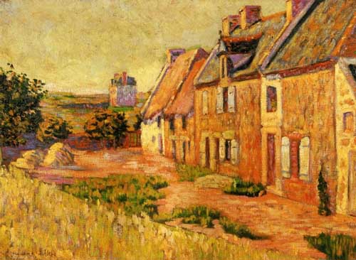 Painting Code#41041-Paul Signac - Saint-Briac, Courtyard of the Ville Hue